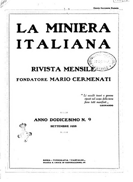 La miniera italiana rivista mensile