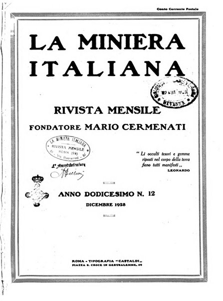 La miniera italiana rivista mensile