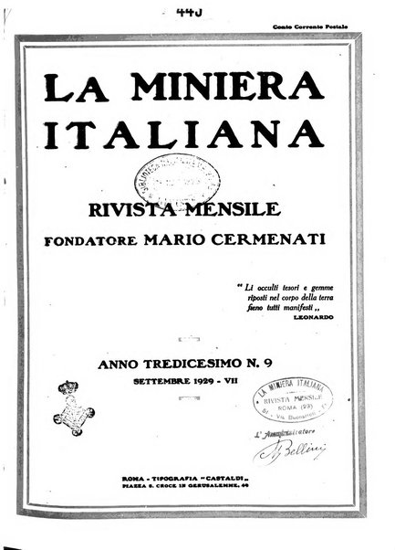 La miniera italiana rivista mensile