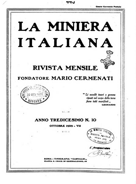 La miniera italiana rivista mensile