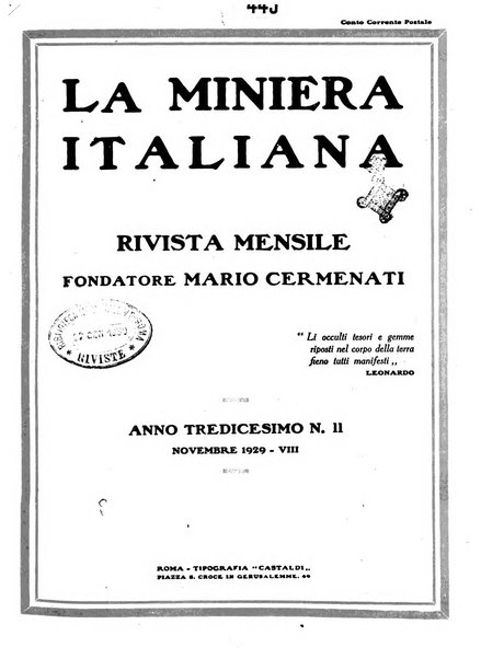 La miniera italiana rivista mensile