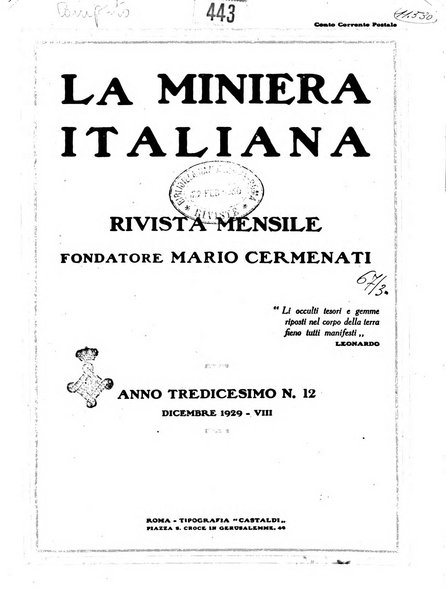 La miniera italiana rivista mensile