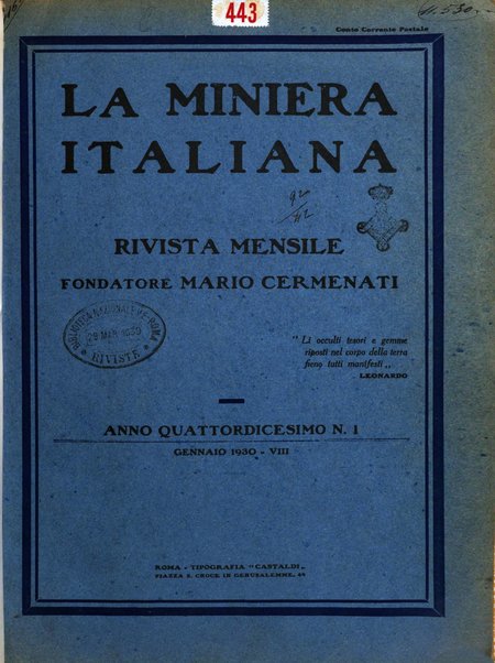 La miniera italiana rivista mensile