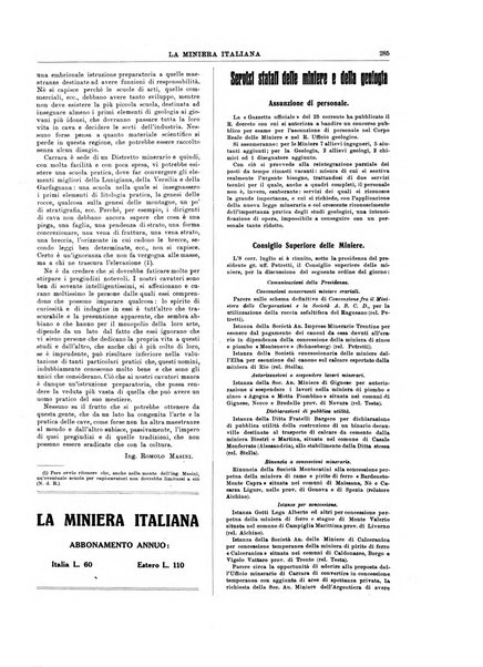 La miniera italiana rivista mensile