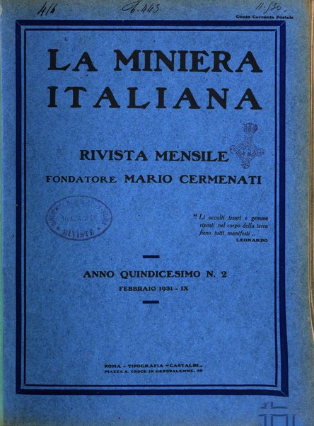 La miniera italiana rivista mensile