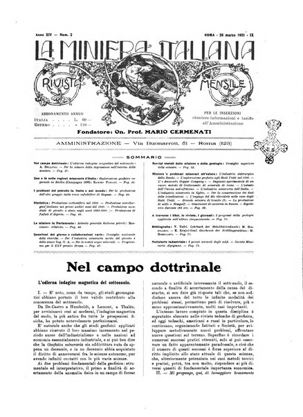 La miniera italiana rivista mensile