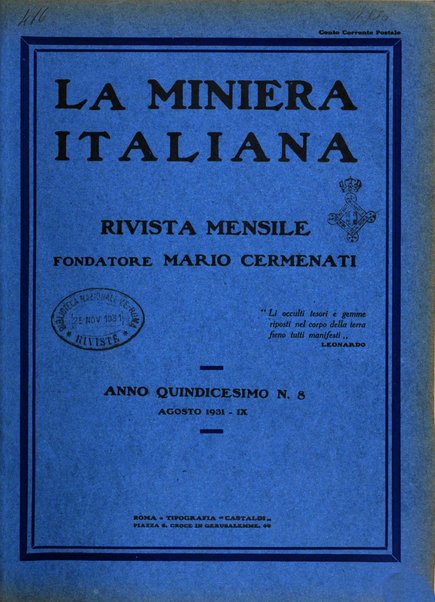 La miniera italiana rivista mensile