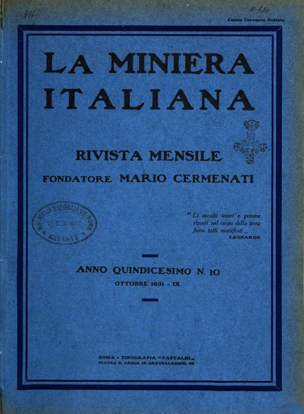 La miniera italiana rivista mensile