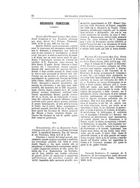 Miscellanea francescana di storia, di lettere, di arti