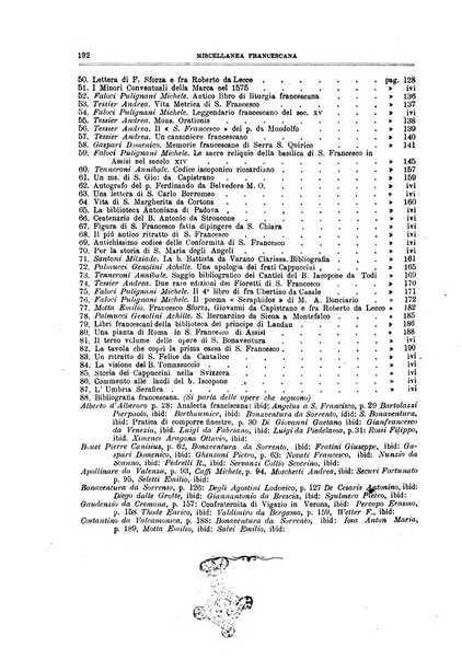 Miscellanea francescana di storia, di lettere, di arti