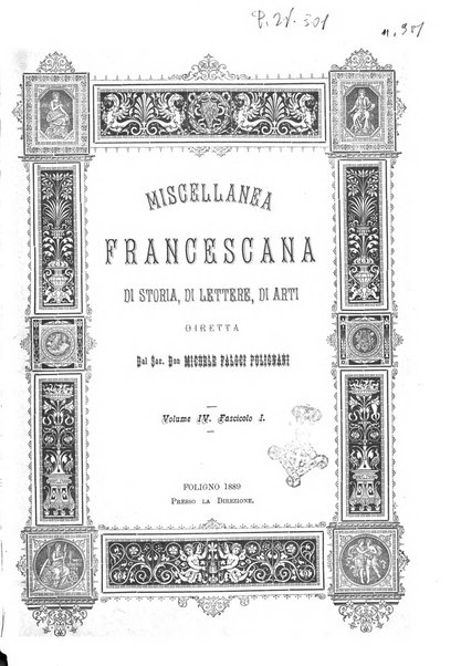 Miscellanea francescana di storia, di lettere, di arti