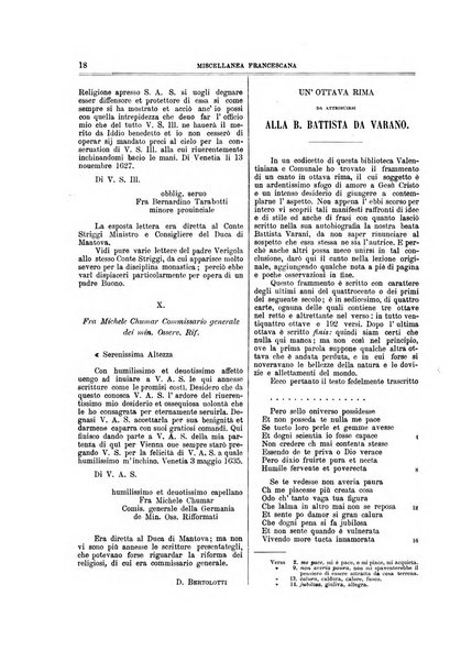 Miscellanea francescana di storia, di lettere, di arti