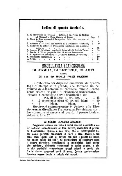 Miscellanea francescana di storia, di lettere, di arti