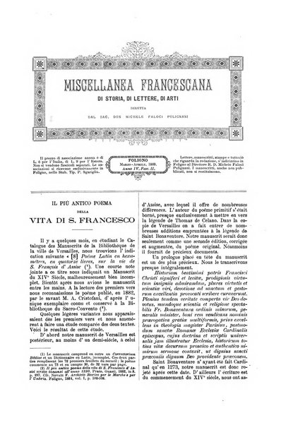 Miscellanea francescana di storia, di lettere, di arti