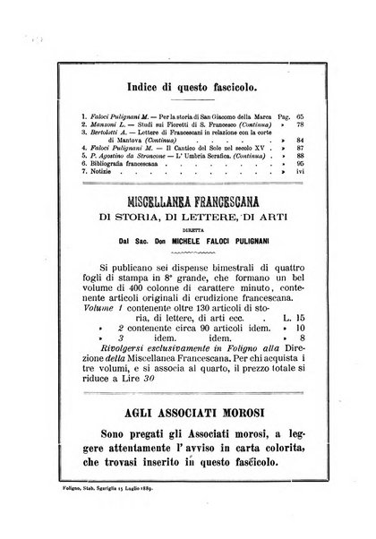 Miscellanea francescana di storia, di lettere, di arti