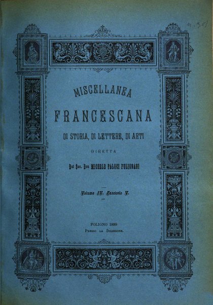 Miscellanea francescana di storia, di lettere, di arti