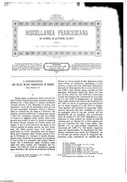 Miscellanea francescana di storia, di lettere, di arti