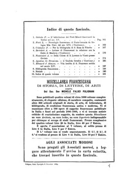 Miscellanea francescana di storia, di lettere, di arti