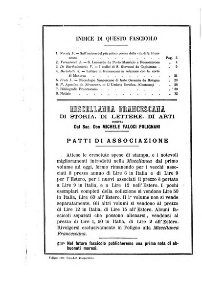 Miscellanea francescana di storia, di lettere, di arti