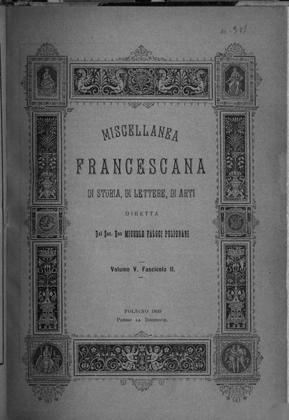 Miscellanea francescana di storia, di lettere, di arti