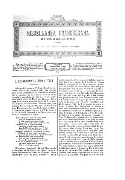 Miscellanea francescana di storia, di lettere, di arti