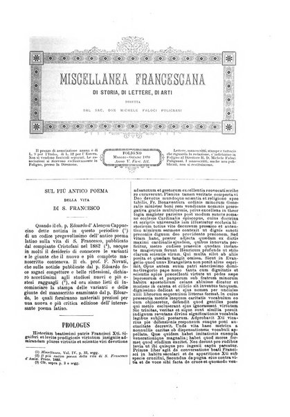 Miscellanea francescana di storia, di lettere, di arti