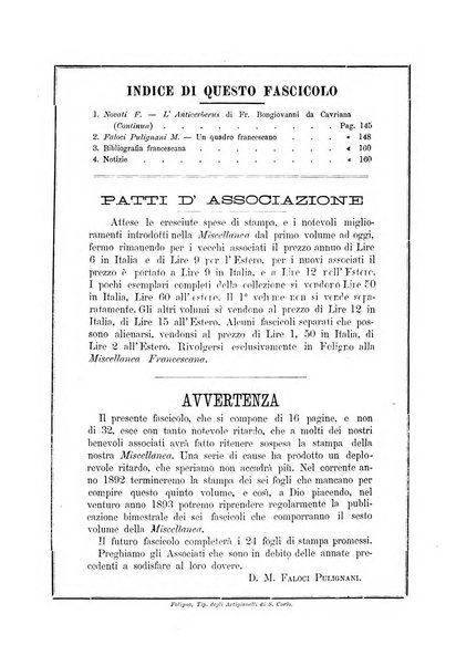 Miscellanea francescana di storia, di lettere, di arti