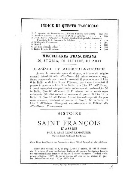 Miscellanea francescana di storia, di lettere, di arti