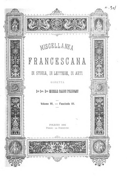 Miscellanea francescana di storia, di lettere, di arti