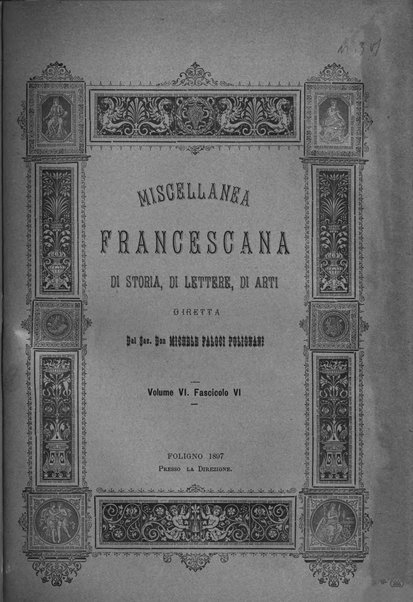 Miscellanea francescana di storia, di lettere, di arti