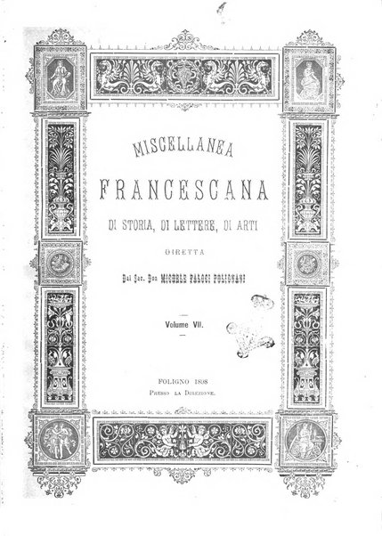 Miscellanea francescana di storia, di lettere, di arti