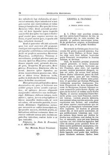 Miscellanea francescana di storia, di lettere, di arti