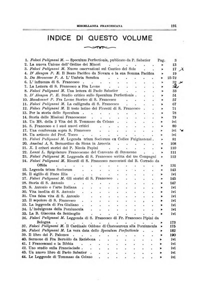 Miscellanea francescana di storia, di lettere, di arti