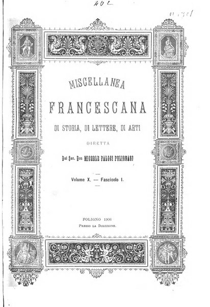 Miscellanea francescana di storia, di lettere, di arti