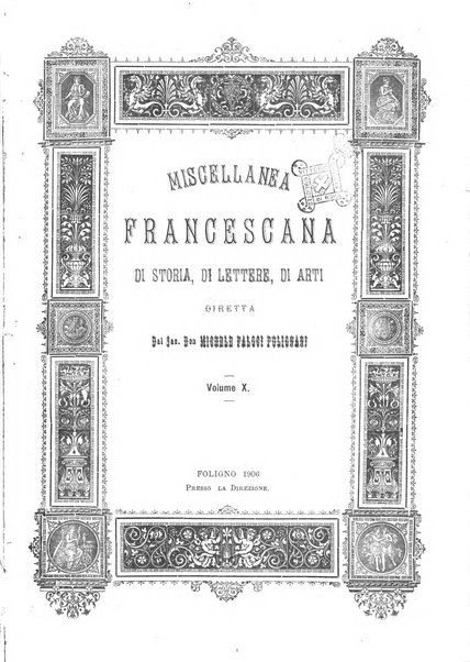 Miscellanea francescana di storia, di lettere, di arti