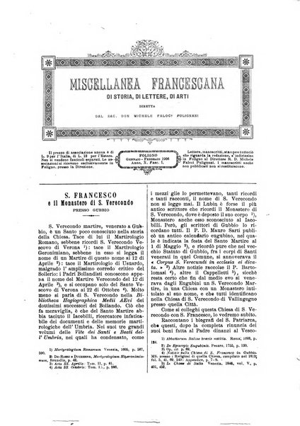 Miscellanea francescana di storia, di lettere, di arti