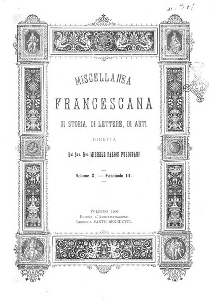 Miscellanea francescana di storia, di lettere, di arti