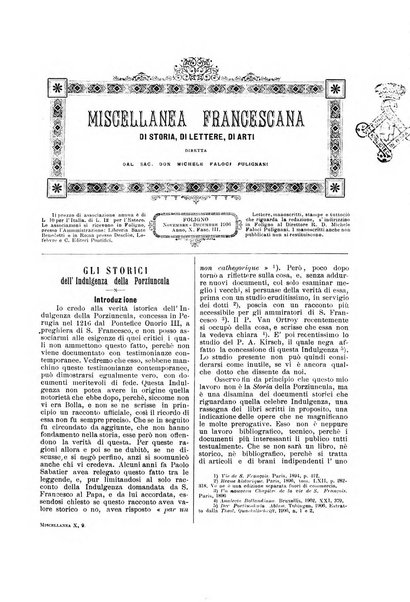 Miscellanea francescana di storia, di lettere, di arti