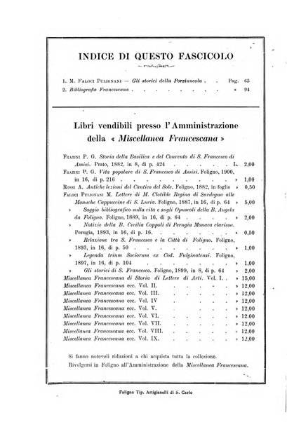 Miscellanea francescana di storia, di lettere, di arti