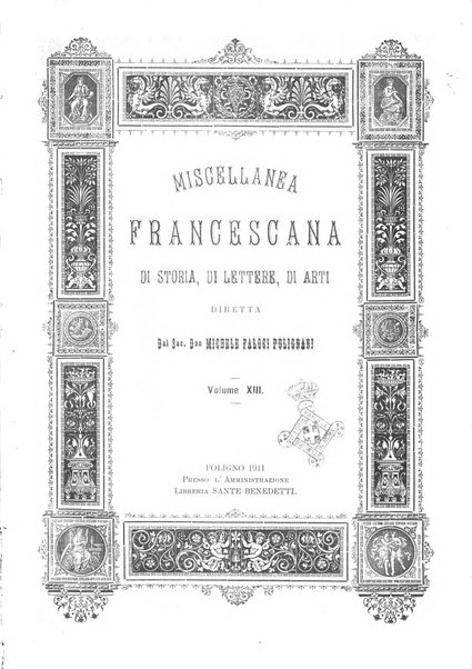 Miscellanea francescana di storia, di lettere, di arti