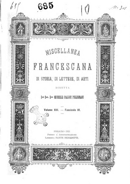 Miscellanea francescana di storia, di lettere, di arti