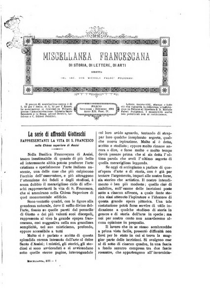 Miscellanea francescana di storia, di lettere, di arti