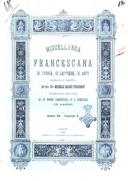 Miscellanea francescana di storia, di lettere, di arti