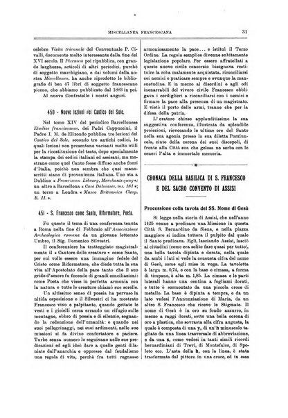 Miscellanea francescana di storia, di lettere, di arti