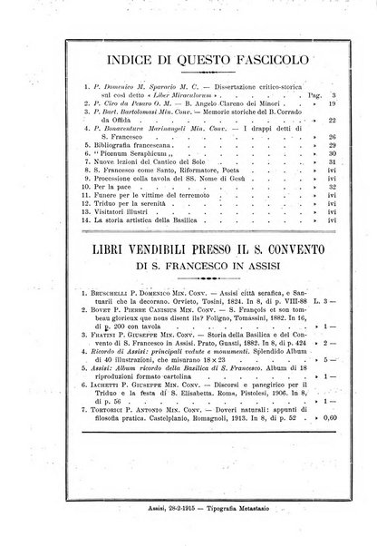 Miscellanea francescana di storia, di lettere, di arti