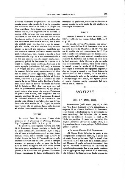 Miscellanea francescana di storia, di lettere, di arti