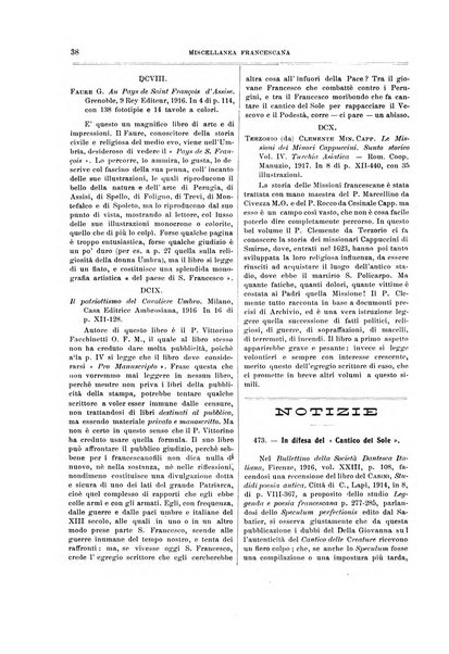 Miscellanea francescana di storia, di lettere, di arti