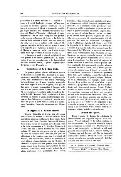 Miscellanea francescana di storia, di lettere, di arti