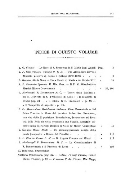 Miscellanea francescana di storia, di lettere, di arti