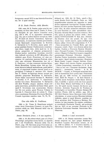 Miscellanea francescana di storia, di lettere, di arti